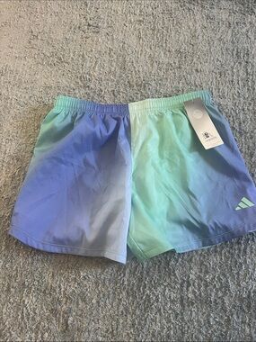 adidas Girls’s Blue/Mint Athletic Shorts size L with lining